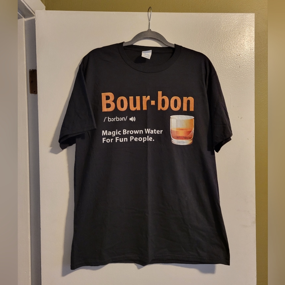 L Bourbon Novelty Tee (NWOT)